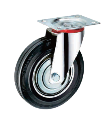 Industrial Black Rubber Cast Iron Caster Series