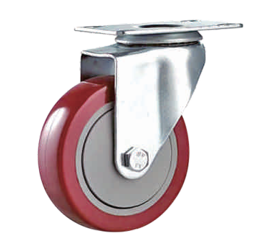 Medium Duty Single Bearing Red Caster Series